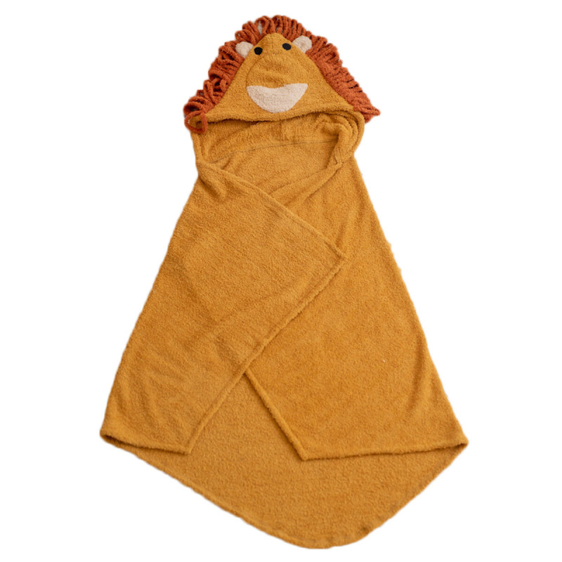 Bath towel Crochetts Brown 126 x 2 x 100 cm Lion