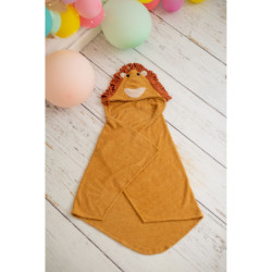 Bath towel Crochetts Brown 126 x 2 x 100 cm Lion