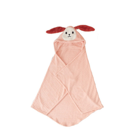 Bath towel Crochetts Pink 128 x 2 x 110 cm Rabbit