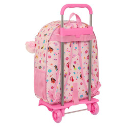 School Rucksack with Wheels Disney Princess Summer adventures Pink 33 x 42 x 14 cm