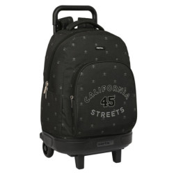 School Rucksack with Wheels Safta California Black 33 X 45 X 22 cm