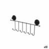 Door Coat Rack Black Steel ABS 39 x 16 x 4,9 cm (12 Units)