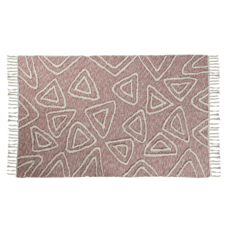 Carpet DKD Home Decor Pink Terracotta White Fringe Urban (120 x 180 x 1 cm)