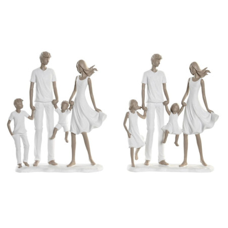 Decorative Figure DKD Home Decor 20,5 x 7,5 x 24,5 cm 20,5 x 6,5 x 24,5 cm Grey White Family (2 Units)