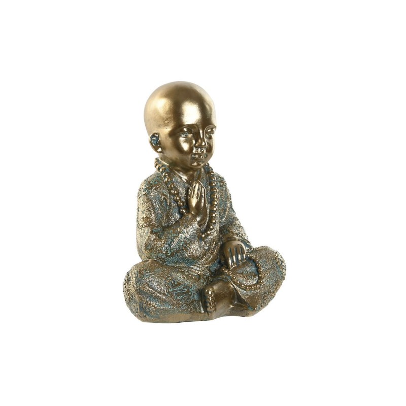 Decorative Figure Home ESPRIT Golden Monk Oriental 17 x 13,6 x 21,8 cm