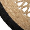 Carpet 120 x 120 x 1 cm Natural Black Jute