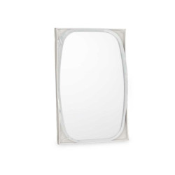 Wall mirror White Black Crystal Polyskin 43 x 65 x 3 cm (4 Units)