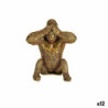 Decorative Figure Gorilla Golden Resin (9 x 18 x 17 cm)