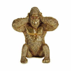 Decorative Figure Gorilla Golden 10 x 18 x 17 cm (12 Units)