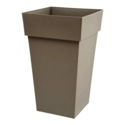 Plant pot EDA Tuscan Taupe Squared polypropylene (39 x 39 x 65 cm)