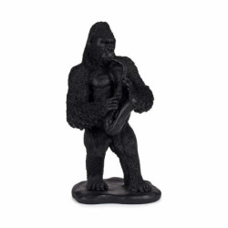 Decorative Figure Gorilla Saxophone Black 15 x 38,8 x 22 cm (3 Units)