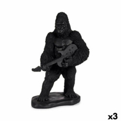 Decorative Figure Gorilla Guitar Black 17,5 x 38 x 27 cm (3 Units)