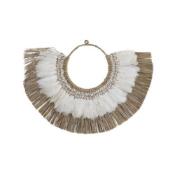 Wall Decoration DKD Home Decor Brown White Feather Fibre (70 x 3 x 50 cm)