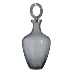 Vase Crystal Grey Metal Silver 23 x 23 x 47 cm