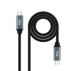 USB-C Cable NANOCABLE 10.01.4301-L150 Black 1,5 m 4K Ultra HD (1 Unit)