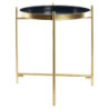 Side table DKD Home Decor Golden Metal Navy Blue (40 x 40 x 50 cm)