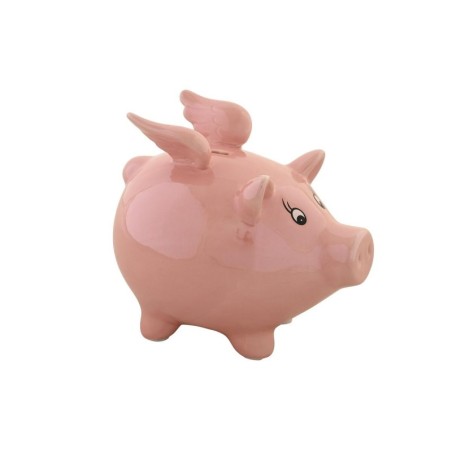 Money box DKD Home Decor Dolomite Children's Modern Pig Iridescent 16,5 x 11,5 x 15 cm