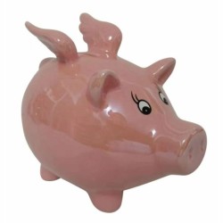 Money box DKD Home Decor Dolomite Children's Modern Pig Iridescent 16,5 x 11,5 x 15 cm