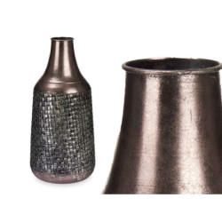 Vase Silver Metal 21 x 44 x 21 cm (4 Units) With relief