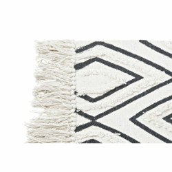 Carpet DKD Home Decor 160 x 250 x 0,7 cm Black Polyester Cotton White Rhombus Boho