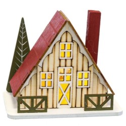 Christmas bauble Multicolour Wood House 14 x 9 x 14 cm