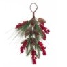 Door Hanger Christmas Red Green Natural Plastic Pineapples 42 cm