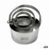 Set of Cake Tins Quttin Stainless steel Silver Circular 3 Pieces (24 Units)