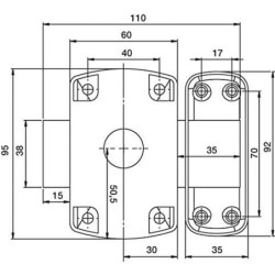 Lock Yale YV10DE -45/SC Metal Doors Ø 23 mm