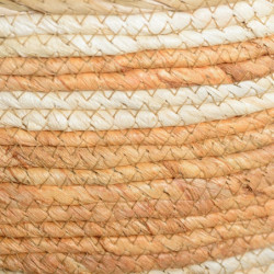 Set of Baskets 42 x 42 x 48 cm Natural Orange Natural Fibre (3 Pieces)