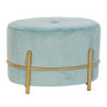 Bench DKD Home Decor   Golden Metal Polyester Velvet Sky blue (51 x 36 x 34 cm)