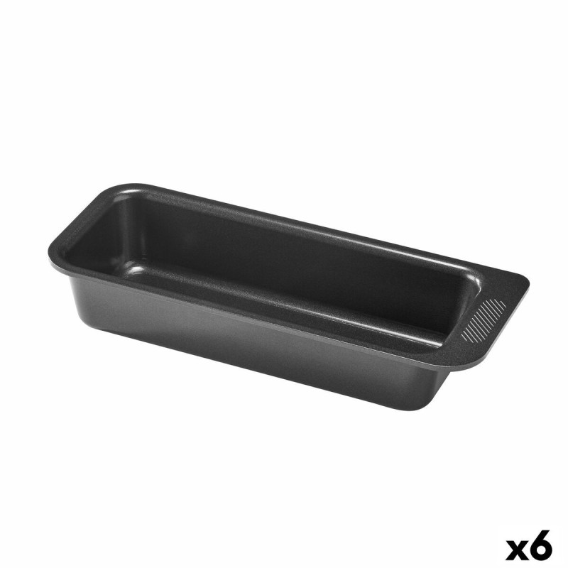 Oven Mould Pyrex Magic Rectangular Black Ø 26 cm (6 Units)