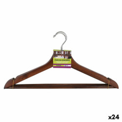 Set of Clothes Hangers Confortime Brown Wood 3 Pieces (24 Units)