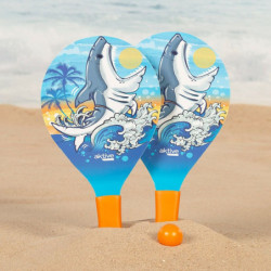 Beach Spades with Ball Aktive Shark 19,5 x 38 cm (24 Units)