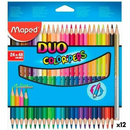 Colouring pencils Maped Duo Color' Peps	 Multicolour 24 Pieces Double-ended (12 Units)