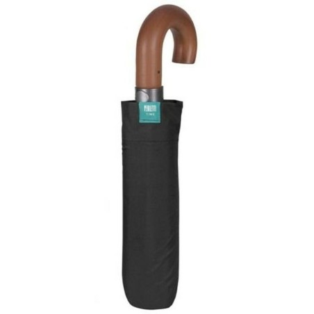 Foldable Umbrella Perletti 58/8 Wood Black Ø 104 cm