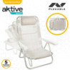 Folding Chair with Headrest Aktive Ibiza Beige 48 x 84 x 46 cm (2 Units)