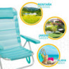 Beach Chair Aktive Foldable Turquoise 48 x 84 x 46 cm (2 Units)