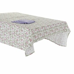 Tablecloth and napkins DKD Home Decor White Green 150 x 150 x 0,5 cm