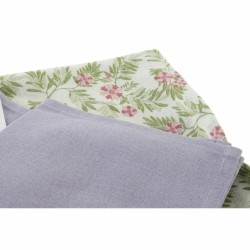 Tablecloth and napkins DKD Home Decor White Green 150 x 150 x 0,5 cm