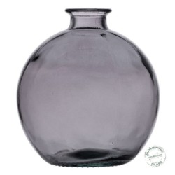 Vase Grey recycled glass 16 x 16 x 18 cm