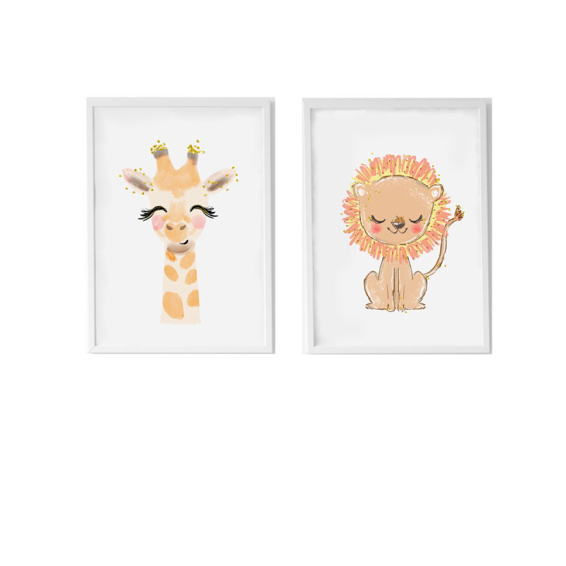 Sheets Crochetts 33 x 43 x 2 cm Lion Giraffe 2 Pieces