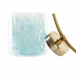 Vase DKD Home Decor Crystal Blue Golden Metal Mediterranean (19 x 15 x 41 cm) (Ø 14 cm)