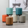 Pouffe Blue Synthetic Leather 38 x 38 x 42 cm DMF