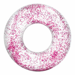 Inflatable Floating Doughnut Intex Transparent Glitter Ø 119 cm (6 Units)