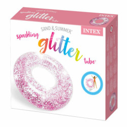 Inflatable Floating Doughnut Intex Transparent Glitter Ø 119 cm (6 Units)