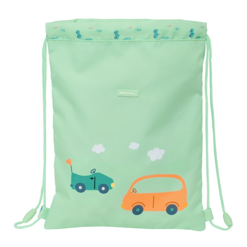 Backpack with Strings Safta Coches Green 26 x 34 x 1 cm