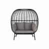 Garden sofa DKD Home Decor Black Beige synthetic rattan Steel (130 x 68 x 146 cm) (130 x 68 x 146 cm)