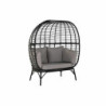 Garden sofa DKD Home Decor Black Beige synthetic rattan Steel (130 x 68 x 146 cm) (130 x 68 x 146 cm)