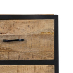 Cupboard MANGO 85 x 40 x 130 cm Natural Black Wood Iron