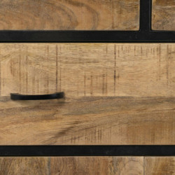 Cupboard MANGO 85 x 40 x 130 cm Natural Black Wood Iron